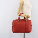 GUCCI Diamante Business Bag PVC Leather Red Gold Tone 344357 Auth bs37080-24