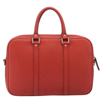 GUCCI Diamante Business Bag PVC Leather Red Gold Tone 344357 Auth bs37080 - 0