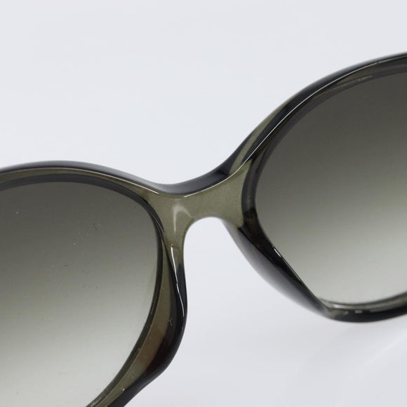Salvatore Ferragamo Gancini Sunglasses Plastic Khaki Silver Auth bs37082