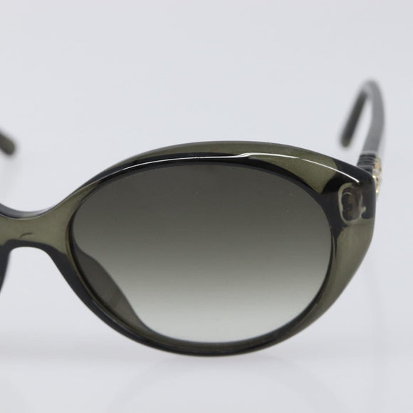 Salvatore Ferragamo Gancini Sunglasses Plastic Khaki Silver Auth bs37082