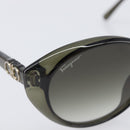 Salvatore Ferragamo Gancini Sunglasses Plastic Khaki Silver Auth bs37082-7