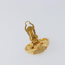 CHANEL Earring Metal Gold Tone White CC Auth bs37083-4