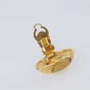 CHANEL Earring Metal Gold Tone White CC Auth bs37083-6