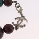 CHANEL Necklace Metal Silver Multicolor CC Auth bs37084-14