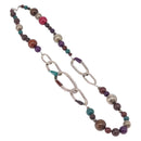 CHANEL Necklace Metal Silver Multicolor CC Auth bs37084-2