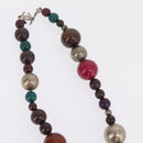 CHANEL Necklace Metal Silver Multicolor CC Auth bs37084-6