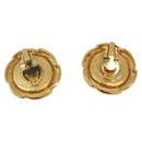 CHANEL Earring Metal Gold Tone White CC Auth bs37086-3