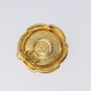 CHANEL Earring Metal Gold Tone White CC Auth bs37086-5