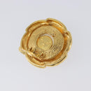 CHANEL Earring Metal Gold Tone White CC Auth bs37086-7