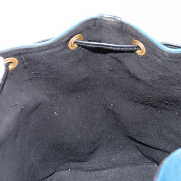 LOUIS VUITTON Epi Petit Noe Shoulder Bag Bicolor Blue Black M44152 Auth bs37093
