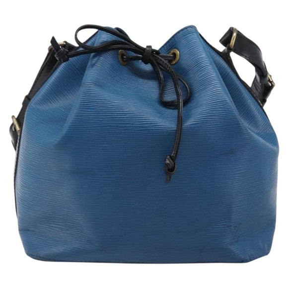 LOUIS VUITTON Epi Petit Noe Shoulder Bag Bicolor Blue Black M44152 Auth bs37093