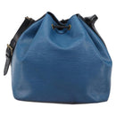 LOUIS VUITTON Epi Petit Noe Shoulder Bag Bicolor Blue Black M44152 Auth bs37093-2