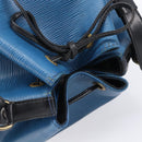 LOUIS VUITTON Epi Petit Noe Shoulder Bag Bicolor Blue Black M44152 Auth bs37093-6