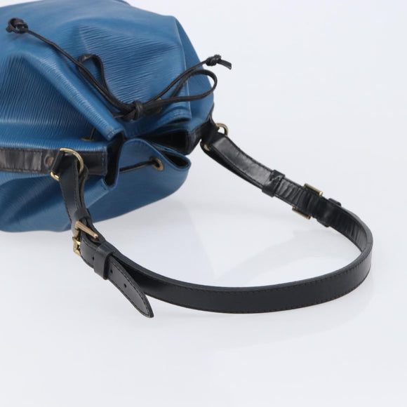 LOUIS VUITTON Epi Petit Noe Shoulder Bag Bicolor Blue Black M44152 Auth bs37093