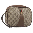 GUCCI GG Supreme Web Sherry Line Clutch Bag PVC Beige 89 01 034 Auth bs37095-1