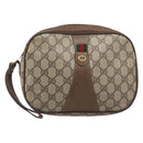 GUCCI GG Supreme Web Sherry Line Clutch Bag PVC Beige 89 01 034 Auth bs37095-2