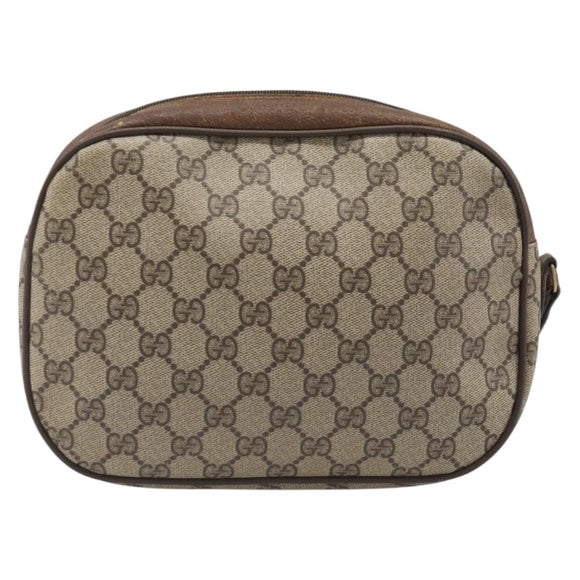 GUCCI GG Supreme Web Sherry Line Clutch Bag PVC Beige 89 01 034 Auth bs37095
