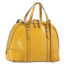 GUCCI Micro GG Hand Bag Patent 2way Yellow Gold Tone 809617 Auth bs37096-1