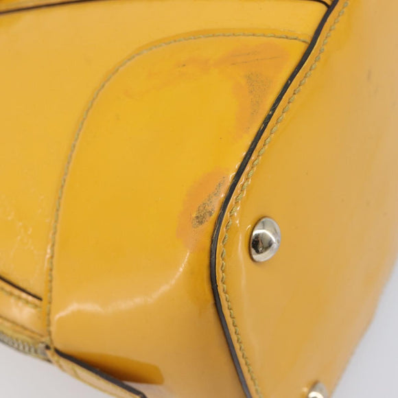 GUCCI Micro GG Hand Bag Patent 2way Yellow Gold Tone 809617 Auth bs37096