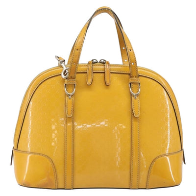 GUCCI Micro GG Hand Bag Patent 2way Yellow Gold Tone 809617 Auth bs37096 - 0