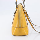 GUCCI Micro GG Hand Bag Patent 2way Yellow Gold Tone 809617 Auth bs37096-6