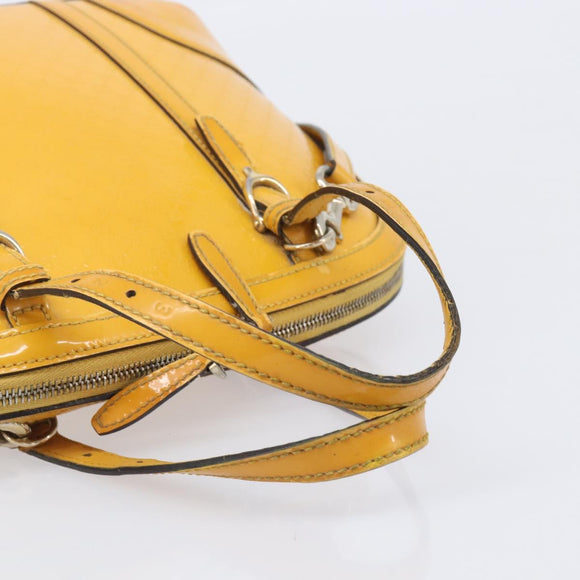GUCCI Micro GG Hand Bag Patent 2way Yellow Gold Tone 809617 Auth bs37096