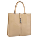 GUCCI Jackie Hand Bag Leather Beige Silver 002 1064 Auth bs37097-1