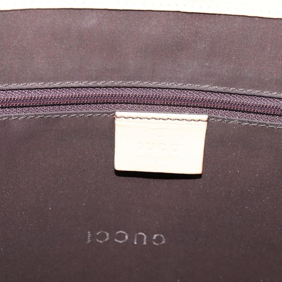 GUCCI Jackie Hand Bag Leather Beige Silver 002 1064 Auth bs37097