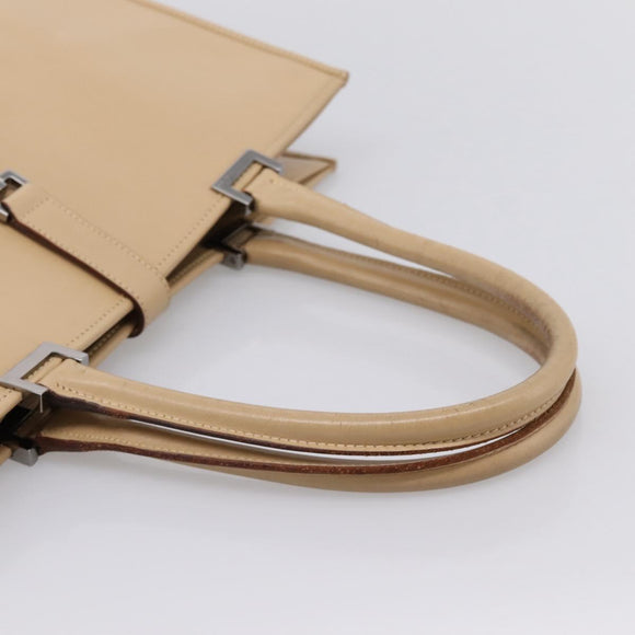 GUCCI Jackie Hand Bag Leather Beige Silver 002 1064 Auth bs37097