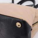 Miu Miu Hand Bag Leather 2way Beige Gold Tone Auth bs37100-16