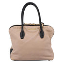 Miu Miu Hand Bag Leather 2way Beige Gold Tone Auth bs37100-13