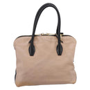 Miu Miu Hand Bag Leather 2way Beige Gold Tone Auth bs37100-2