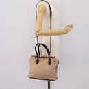 Miu Miu Hand Bag Leather 2way Beige Gold Tone Auth bs37100-32