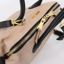 Miu Miu Hand Bag Leather 2way Beige Gold Tone Auth bs37100-6