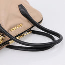 Miu Miu Hand Bag Leather 2way Beige Gold Tone Auth bs37100-7