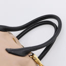 Miu Miu Hand Bag Leather 2way Beige Gold Tone Auth bs37100-14