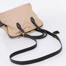 Miu Miu Hand Bag Leather 2way Beige Gold Tone Auth bs37100-8