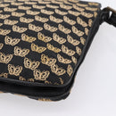 BOTTEGA VENETA Shoulder Bag Canvas Black Silver Auth bs37102-17