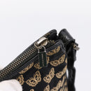 BOTTEGA VENETA Shoulder Bag Canvas Black Silver Auth bs37102-8