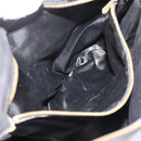 BOTTEGA VENETA Shoulder Bag Canvas Black Silver Auth bs37102-11
