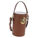 Miu Miu Hand Bag Leather 2way Brown Gold Tone Auth bs37103M-1