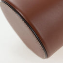 Miu Miu Hand Bag Leather 2way Brown Gold Tone Auth bs37103M-20