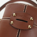 Miu Miu Hand Bag Leather 2way Brown Gold Tone Auth bs37103M-23