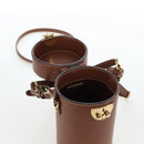 Miu Miu Hand Bag Leather 2way Brown Gold Tone Auth bs37103M-25