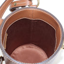 Miu Miu Hand Bag Leather 2way Brown Gold Tone Auth bs37103M-28