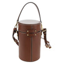 Miu Miu Hand Bag Leather 2way Brown Gold Tone Auth bs37103M-2