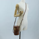 Miu Miu Hand Bag Leather 2way Brown Gold Tone Auth bs37103M-30
