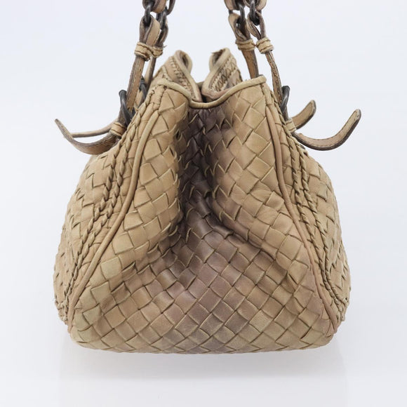 BOTTEGA VENETA INTRECCIATO Hand Bag Leather Beige 180176 Auth bs37104