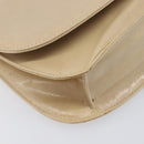 PRADA Chain Shoulder Bag Leather Beige Auth bs37117-16