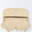 PRADA Chain Shoulder Bag Leather Beige Auth bs37117-20